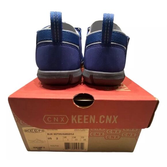 KEEN Seacamp II CNX Closed Toe Sandal Youth Size 2 Blue New With Box - Picture 9 of 9